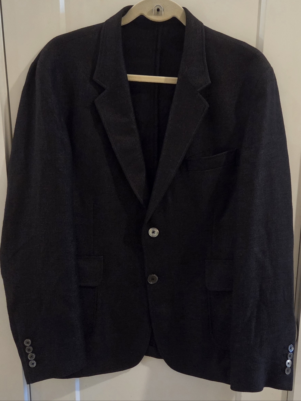 Holland & Sherry 2-Button Unstructured Lightweight Blazer - Black - Size 42R